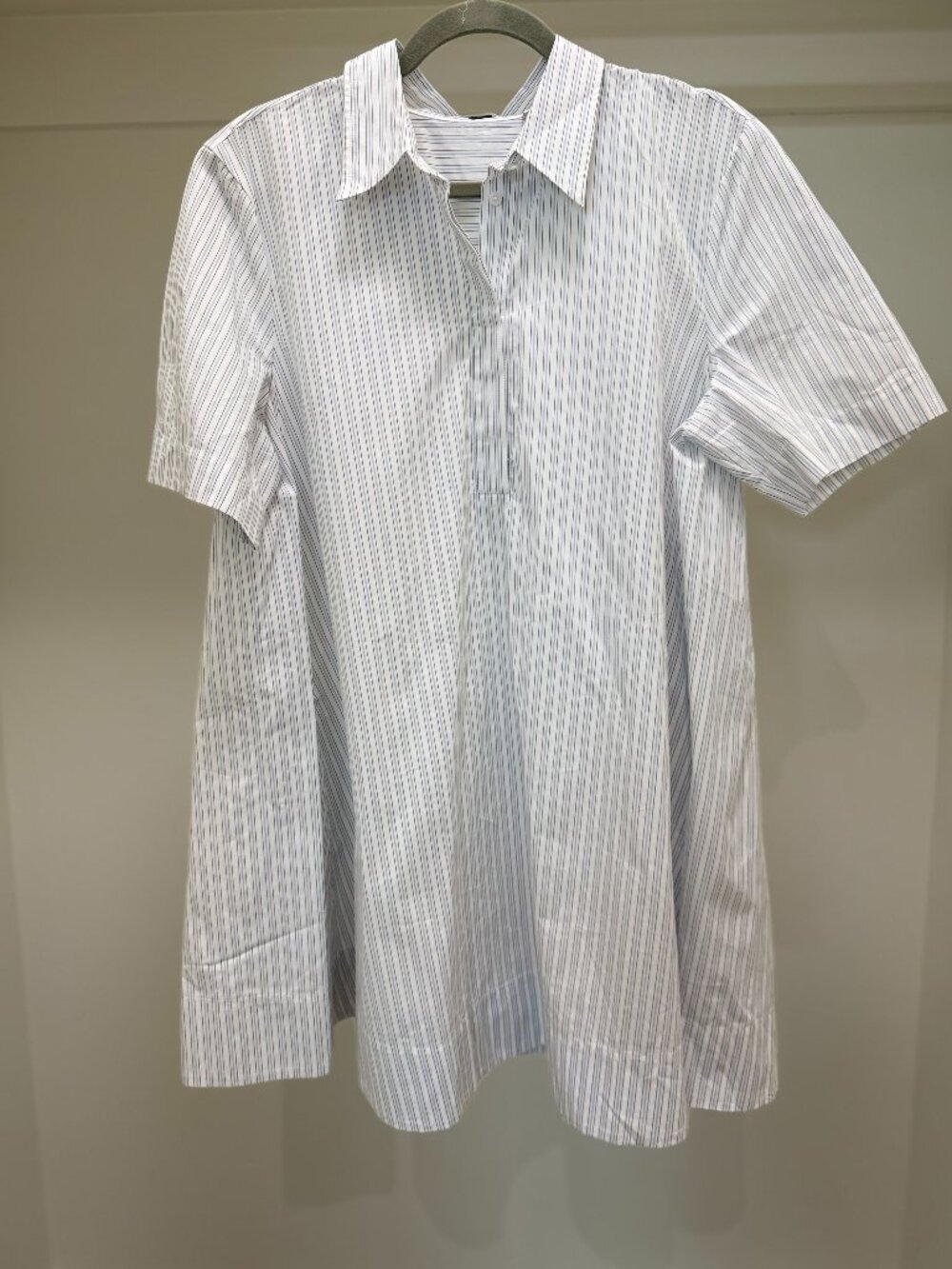 Aritzia Light Blue and White Striped Short Sleeve Shirt Dress